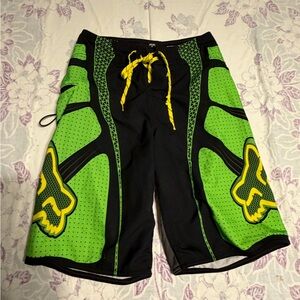 Fox Men's Black, Green & Yellow Board Shorts